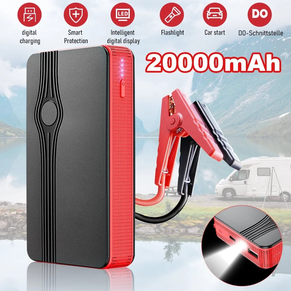 Car Battery Jumper Starter, Portable 12V 20000Mah Jump Start Battery with Power Bank/Led Light